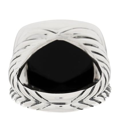 David Yurman Sterling Silver Diamond Black Onyx 17mm Albion Ring 56 7.5 4 of 5