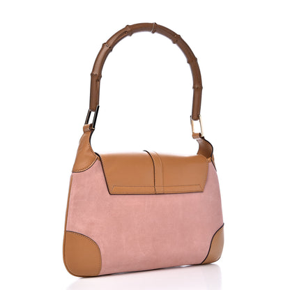 Gucci Suede Calfskin Bamboo Handle Jackie O Hobo Pink 3 of 12