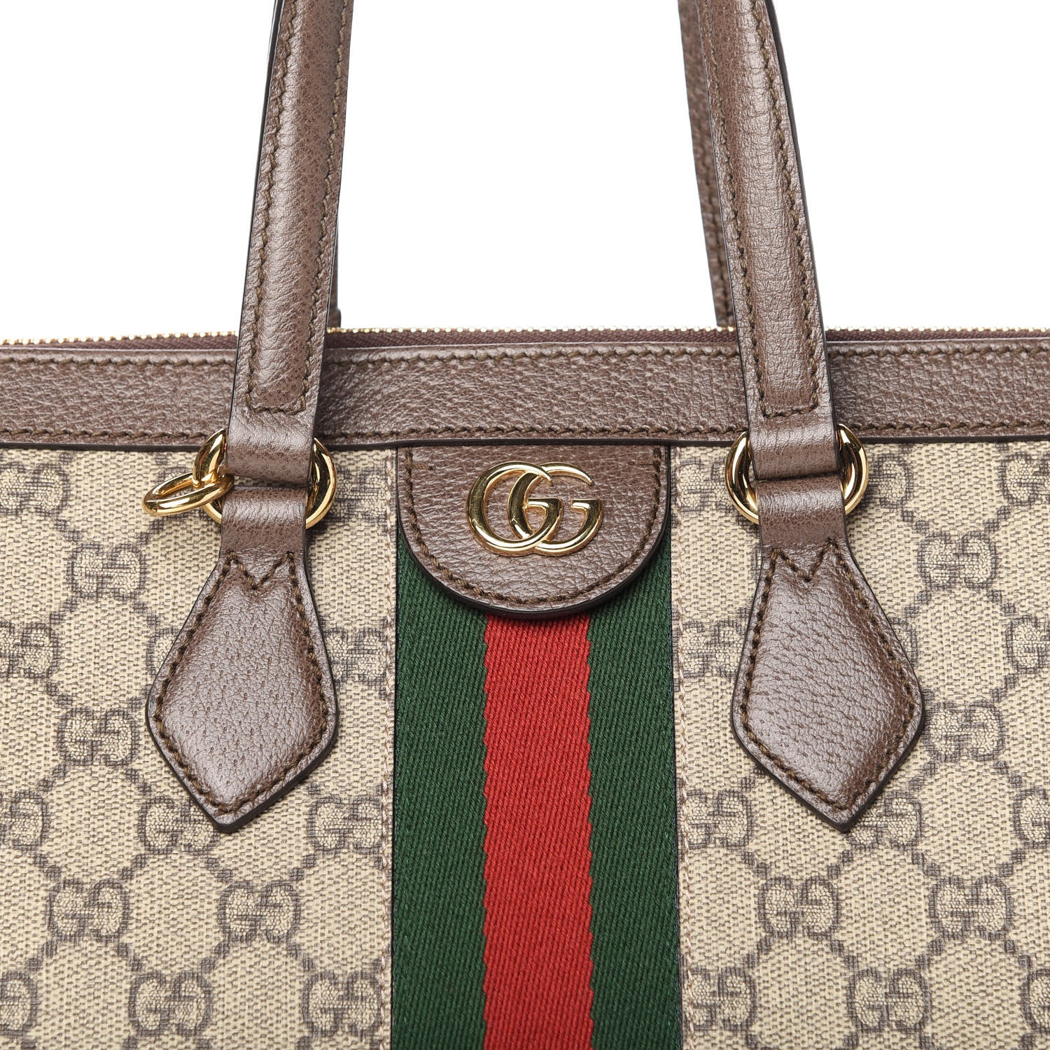 Gucci GG Supreme Monogram Web Medium Ophidia Tote Bag Brown 10 of 12