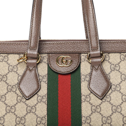 Gucci GG Supreme Monogram Web Medium Ophidia Tote Bag Brown 10 of 13