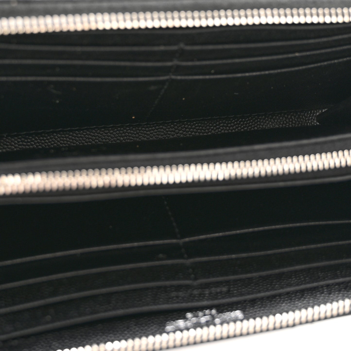 Grain De Poudre Matelasse Chevron Monogram Zip Around Wallet Black