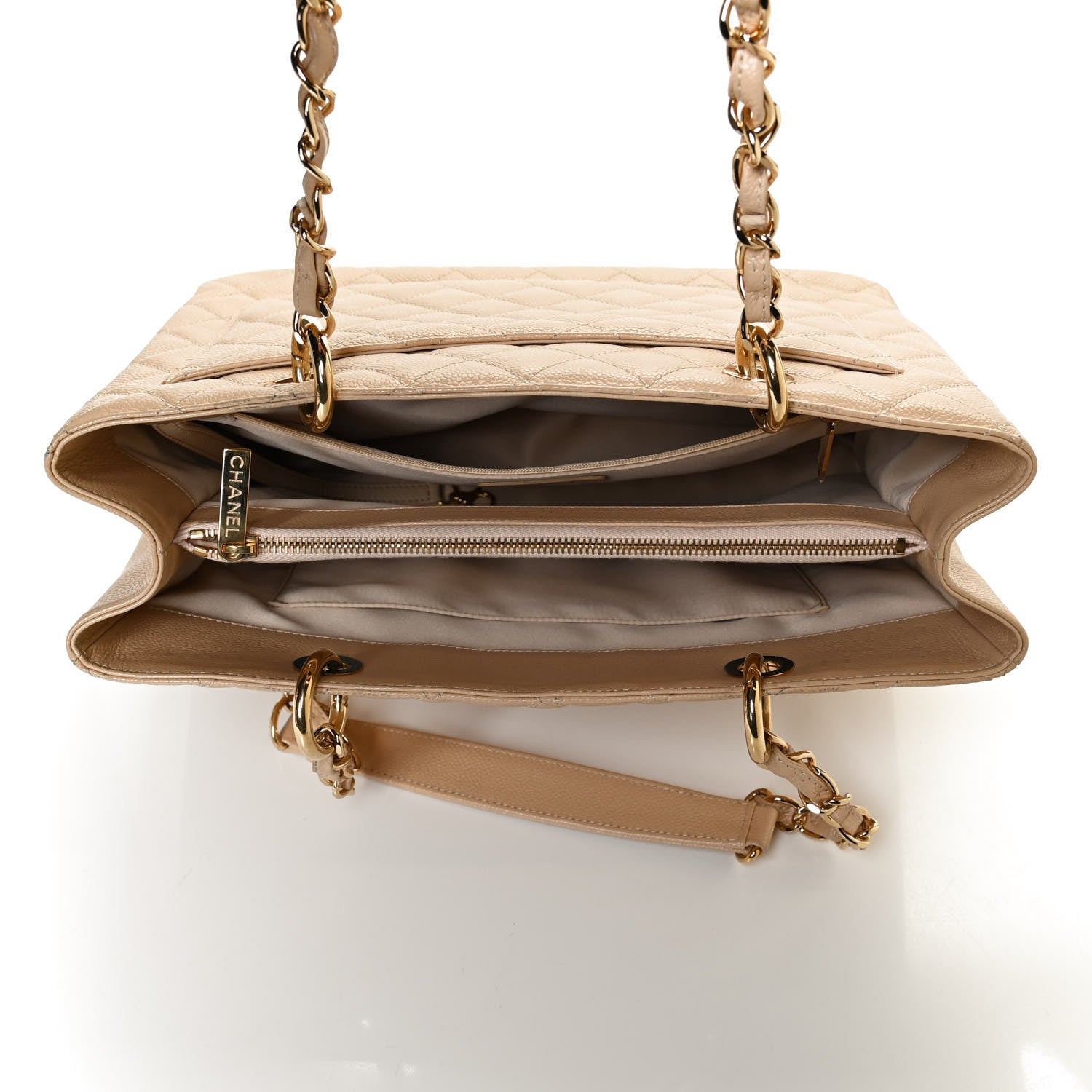Chanel Caviar Quilted Grand Shopping Tote GST Beige Clair 5 of 11