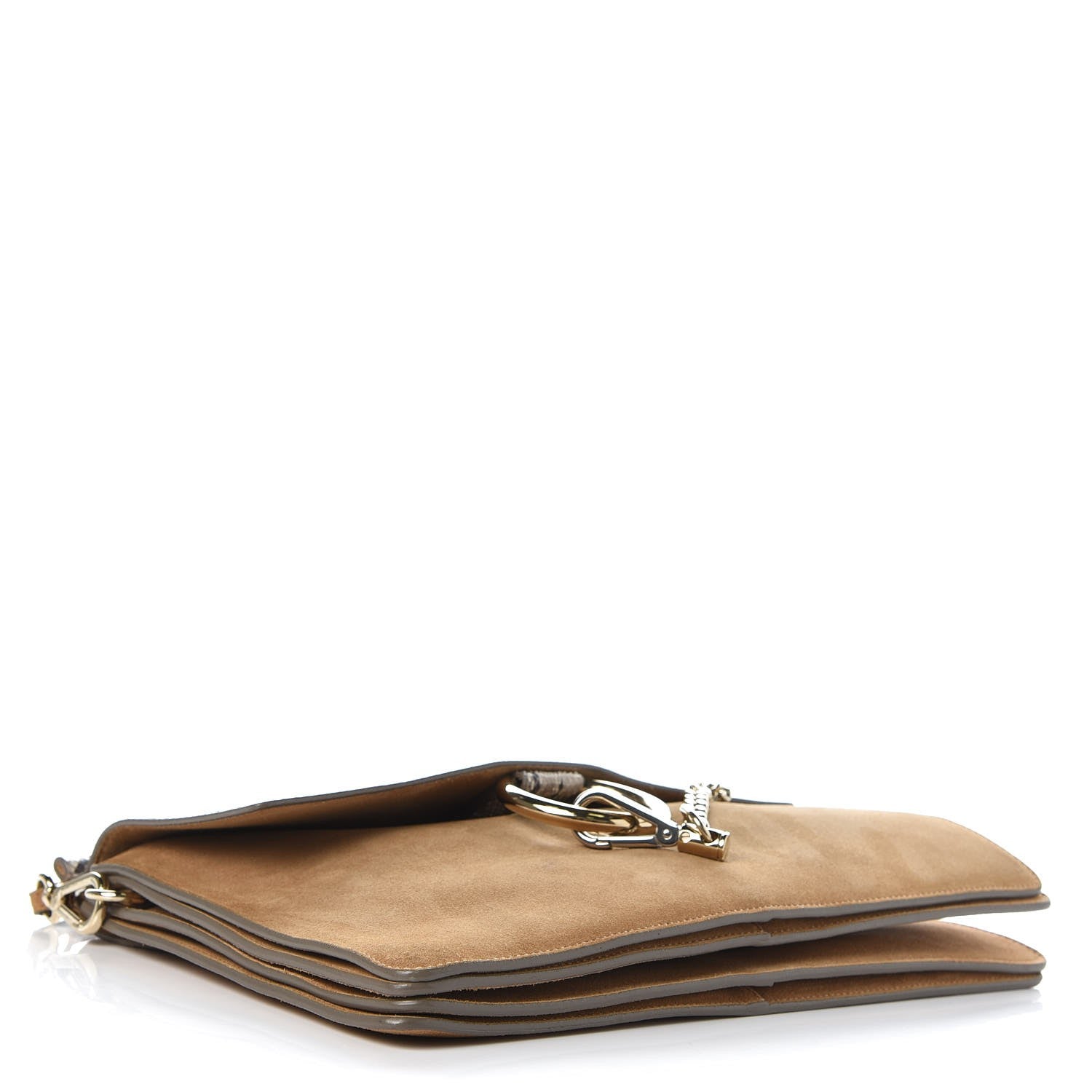 Chloe Python Suede Medium Faye Shoulder Bag Desert Beige 4 of 11