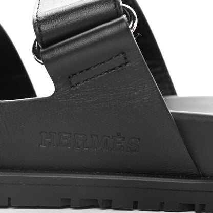 Hermes Calfskin Womens Chypre Sandals 40 Black 9 of 10