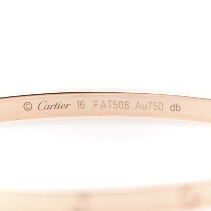 Cartier 18K Pink Gold Small LOVE Bracelet 16 5 of 8