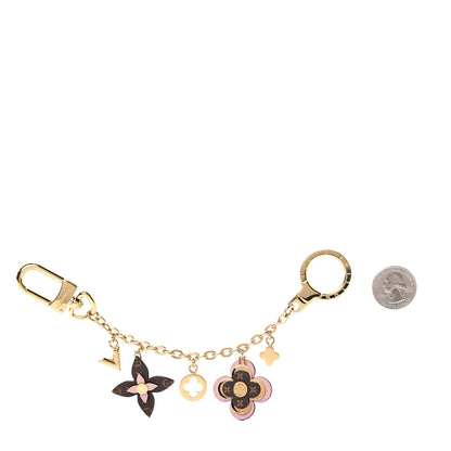 Louis Vuitton Brass Monogram Blooming Flowers Bag Charm Key Holder Rose Ballerine 2 of 5