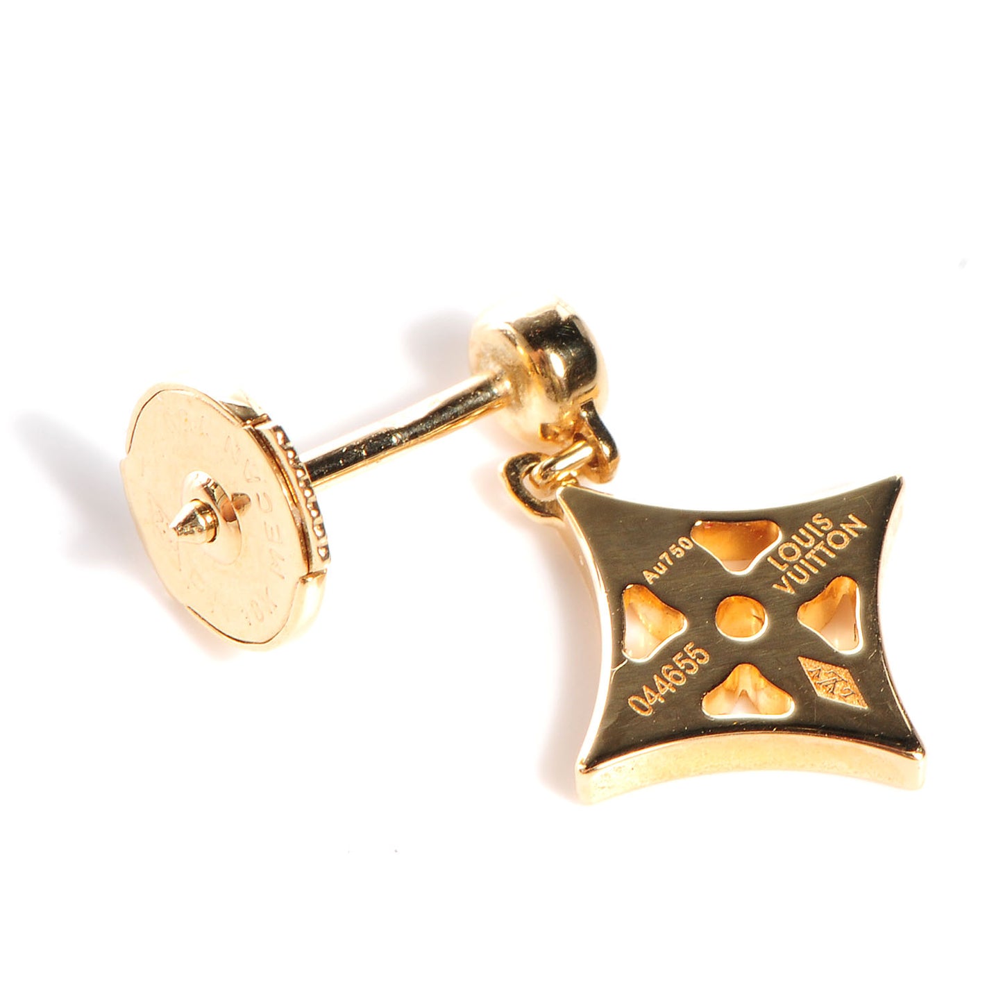 18K Rose Gold Diamond Idylle Blossom Monogram Single Stud Earring