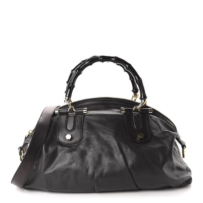 Gucci Calfskin Pop Bamboo Top Handle Tote Black 1 of 10