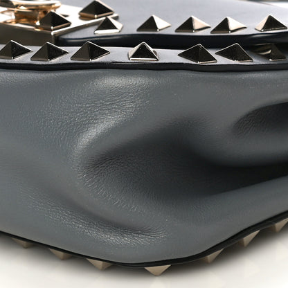 Valentino Garavani Vitello Mini Rockstud Flap Saddle Crossbody Bag Light Stone 8 of 15
