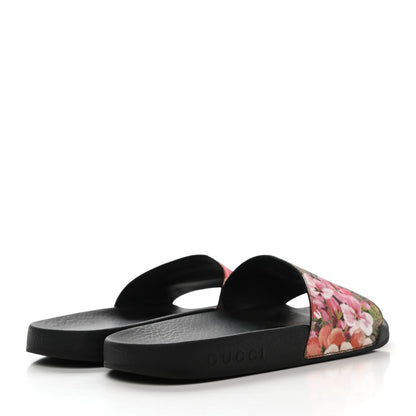 Gucci GG Supreme Monogram Blooms Slide Sandals 37 Beige Multicolor 4 of 7