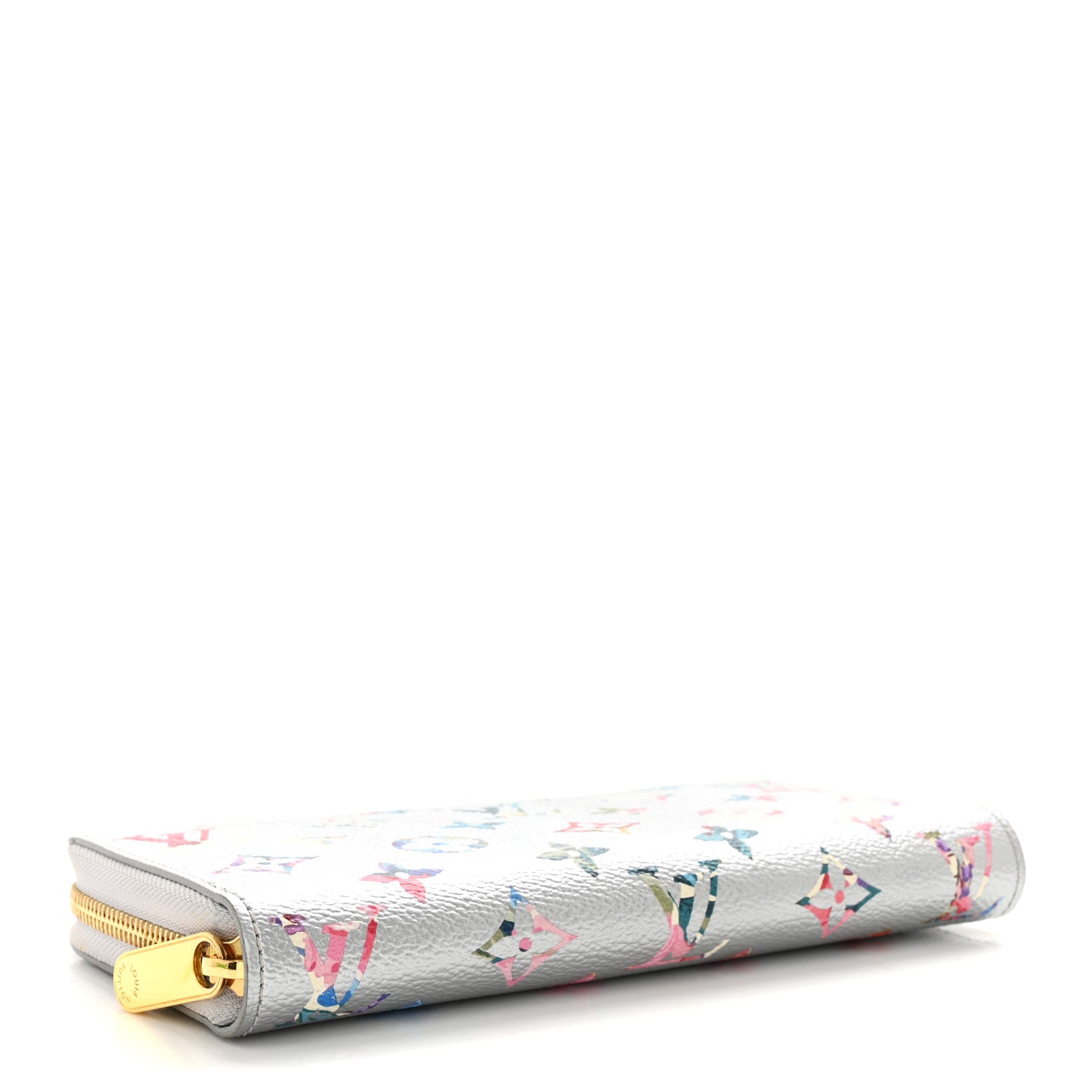 Metallic Monogram LV Garden Zippy Wallet Silver