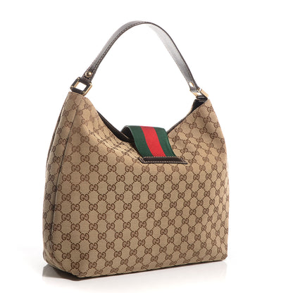 Gucci Monogram New Ladies Web Large Hobo Brown 3 of 8