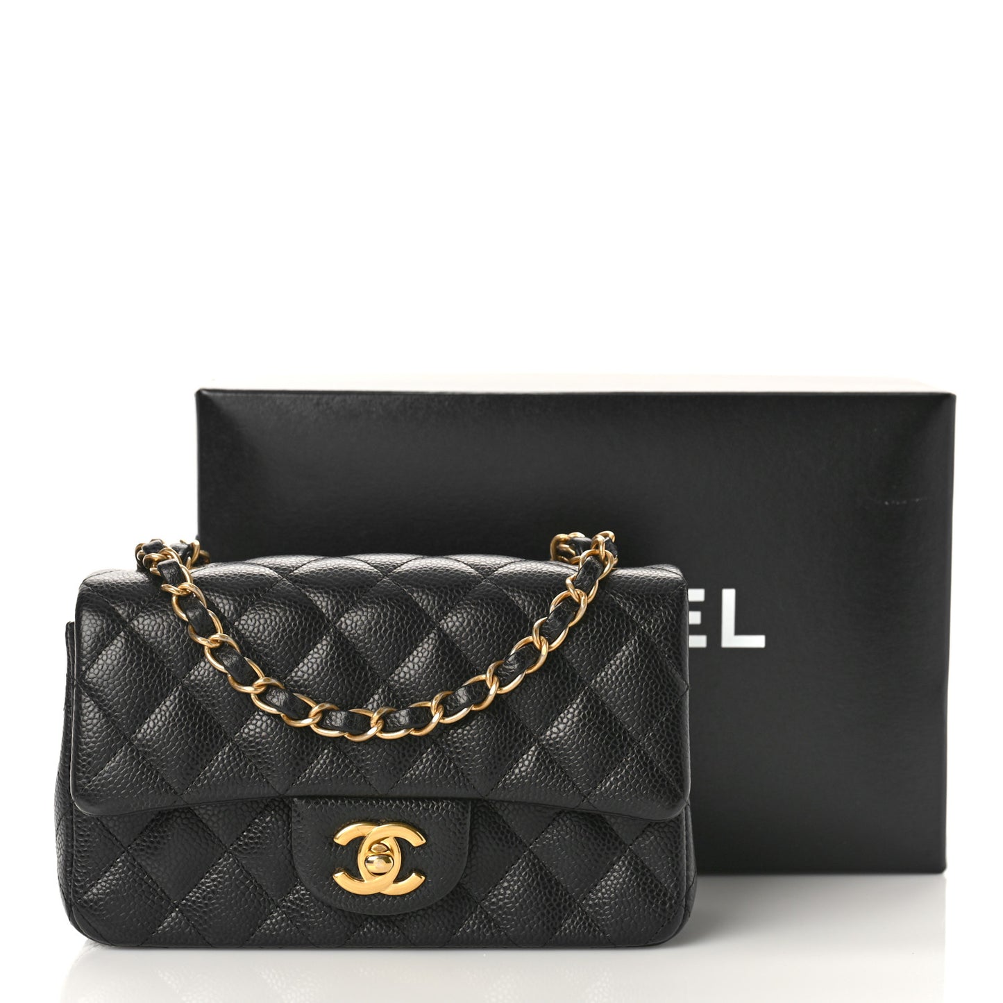 Caviar Quilted Mini Rectangular Flap Black