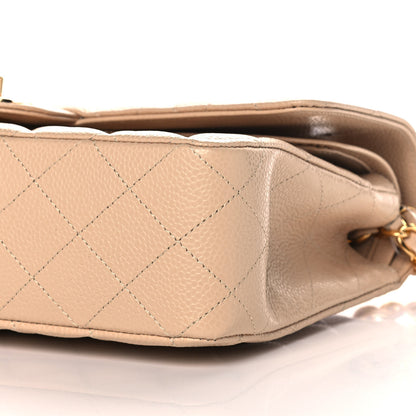 Chanel Caviar Quilted Medium Double Flap Beige 11 of 12