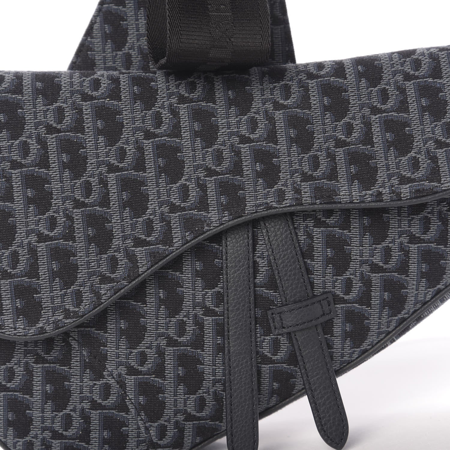 Christian Dior Oblique Mens Saddle Bag Black Blue 11 of 11