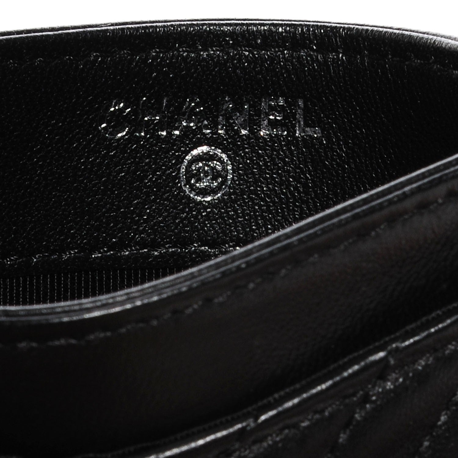 Chanel Lambskin Chevron Card Holder Black 6 of 8