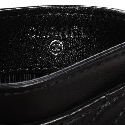 Chanel Lambskin Chevron Card Holder Black 6 of 8
