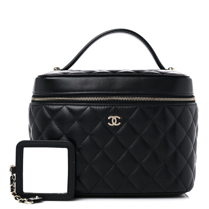 Chanel Lambskin Quilted Large Vanity Pouch Black 1 of 13