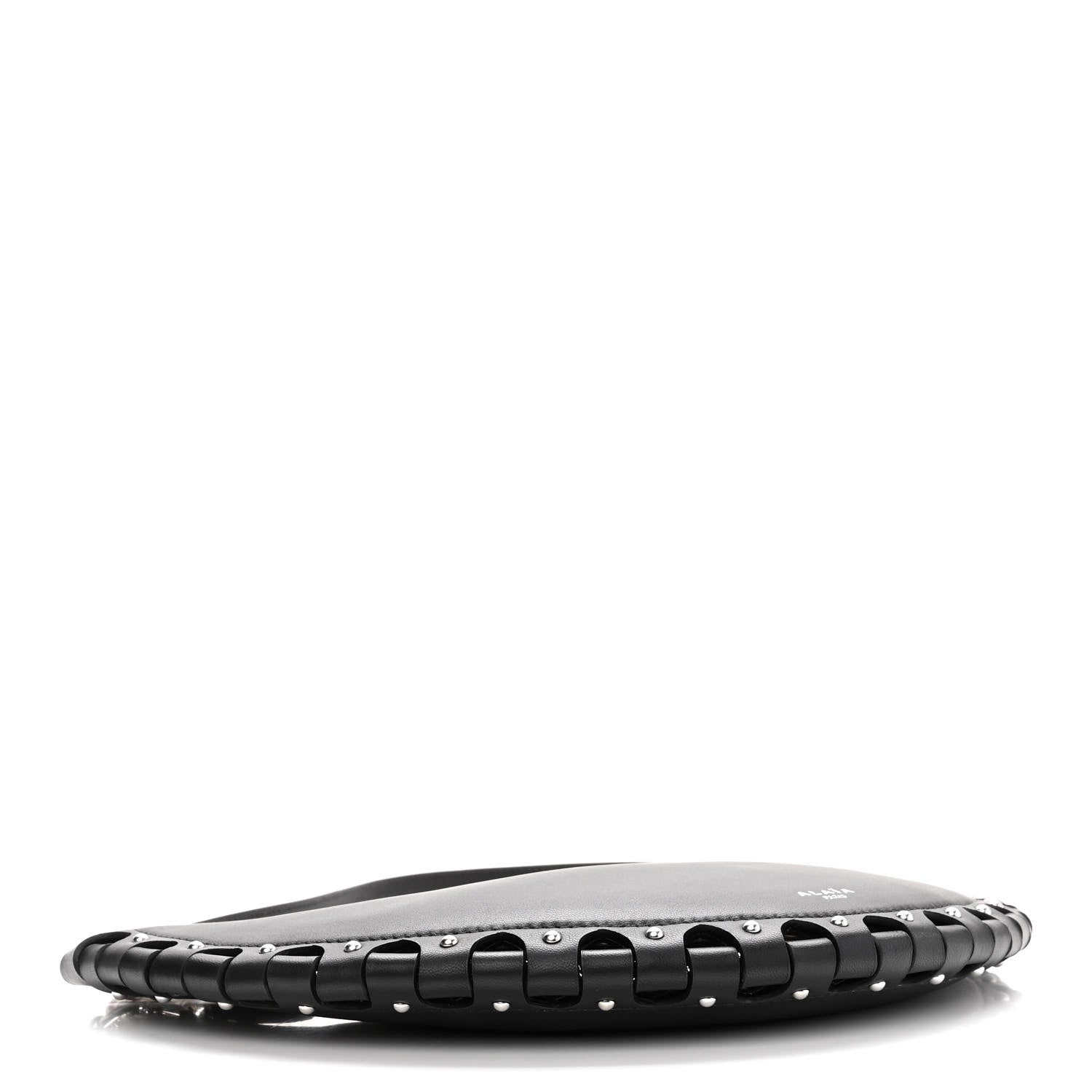 Alaia Calfskin Studded Chain Demi Lune Bag Black 4 of 9