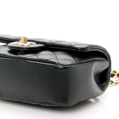 Chanel Shiny Lambskin Quilted Pearl Twist Mini Square Flap Black 11 of 15