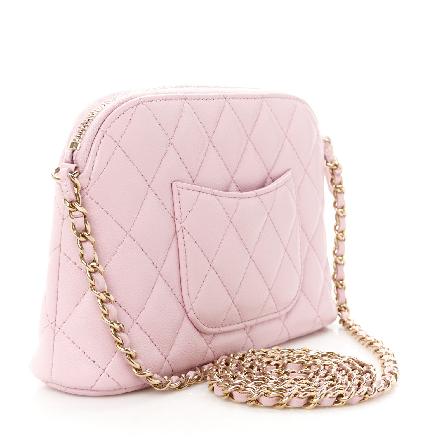 Chanel Caviar Quilted Classic Clutch With Chain Pink 3 of 10