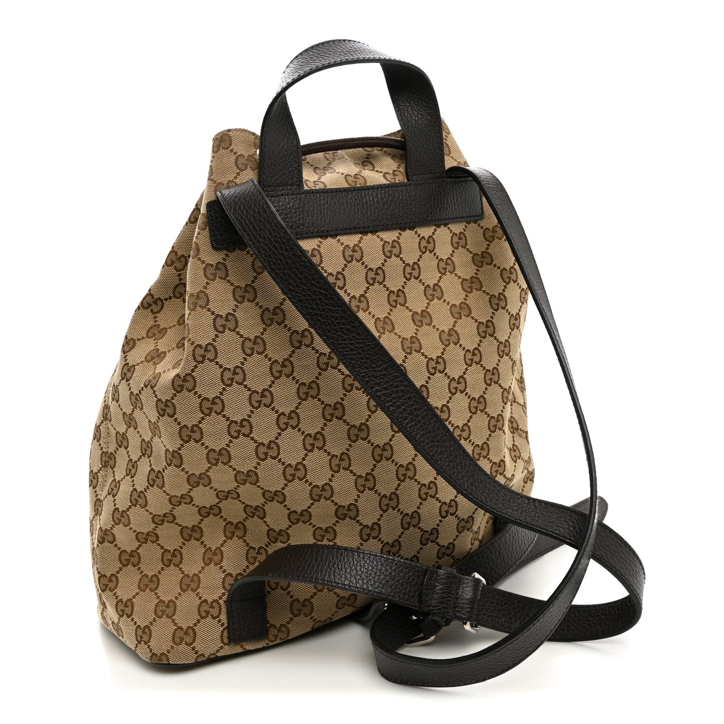 Monogram Dollar Calfskin O Drawstring Backpack Beige Ebony Testa di Moro Dark Chocolate