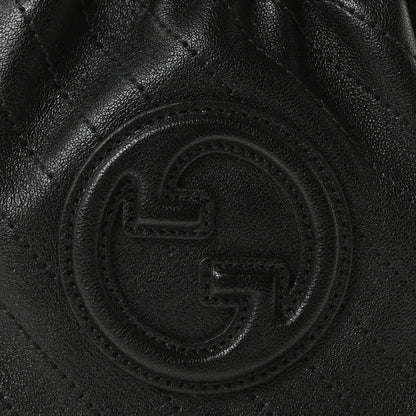 Gucci Sakai Be Green Calfskin Diagonal Stitched Mini Blondie Bucket Bag Black 8 of 10
