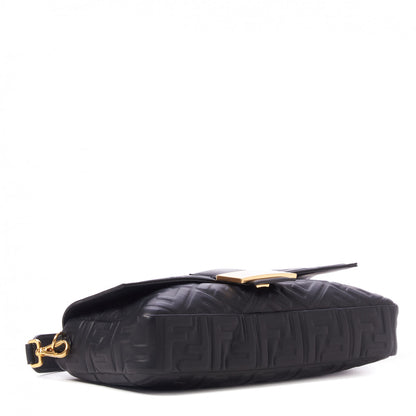 Fendi Nappa FF 1974 Embossed Large Baguette Black 4 of 8