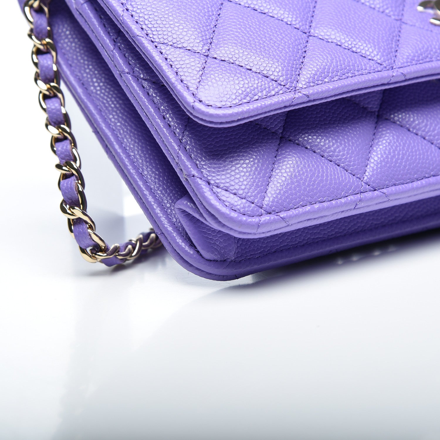 Chanel Caviar Quilted Wallet On Chain WOC Purple 4 of 9