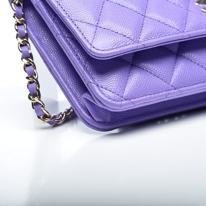 Chanel Caviar Quilted Wallet On Chain WOC Purple 4 of 9