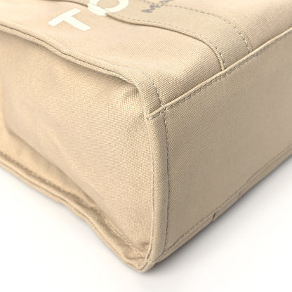 Marc Jacobs Cotton Canvas Medium The Traveler Tote Bag Beige 8 of 9