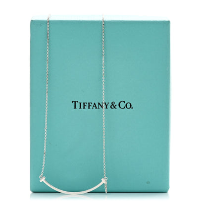 Tiffany Sterling Silver Small T Smile Pendant Necklace 5 of 5