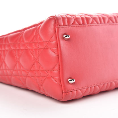 Christian Dior Lambskin Cannage Medium Lady Dior Red 11 of 12