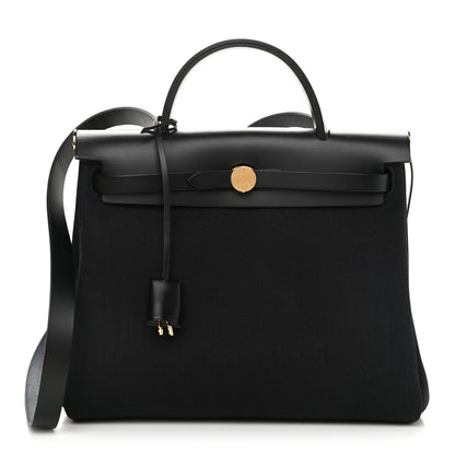 Hermes Toile Vache Hunter Herbag Zip PM 31 Black 1 of 13