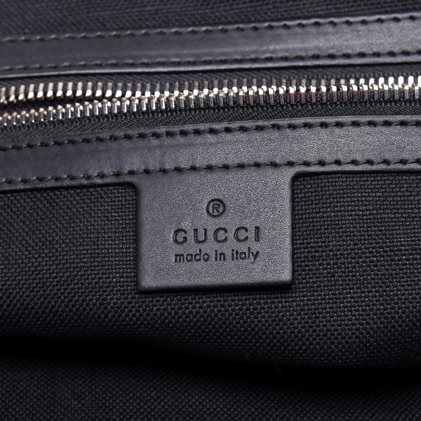 Soft GG Supreme Monogram Appia Calfskin Web East West Messenger Bag Black Grey
