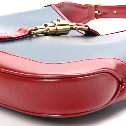 Gucci Boarded Dyana Lux Calfskin Bi-Color Small Jackie 1961 Hobo Blue Agata New Cherry Red 10 of 10