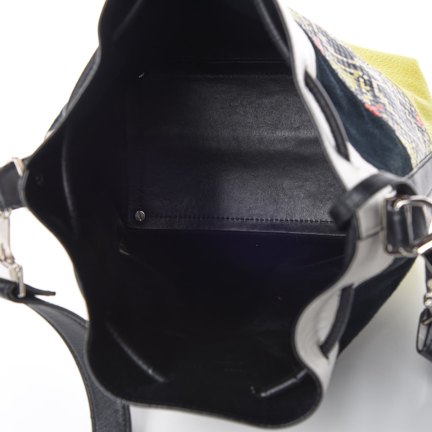 Proenza Schouler Smooth Leather Elaphe Snakeskin Patchwork Medium Bucket Bag Charteuse 8 of 15