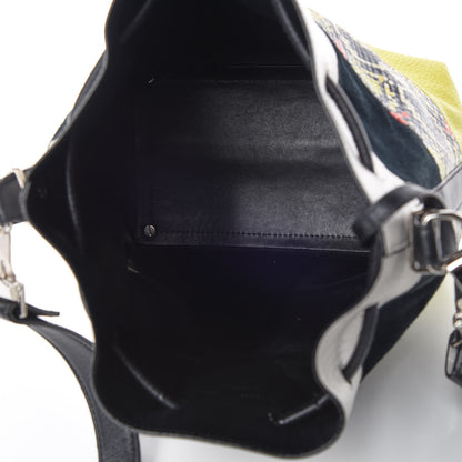 Proenza Schouler Smooth Leather Elaphe Snakeskin Patchwork Medium Bucket Bag Charteuse 8 of 15