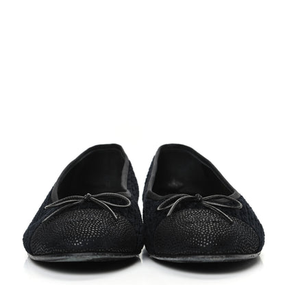 Chanel Tweed Caviar Cap Toe Ballerina Flats 39.5 Black 2 of 12