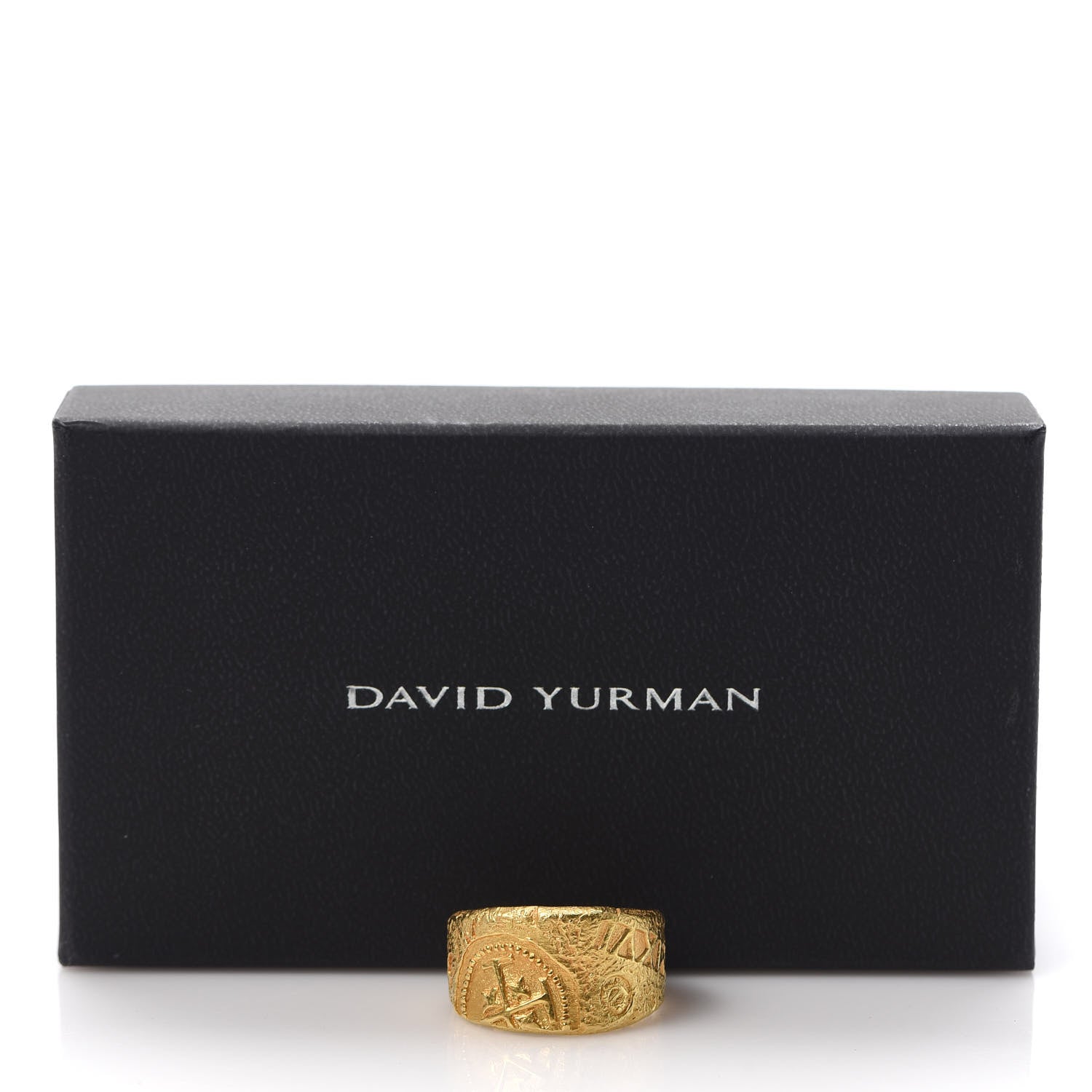 David Yurman 22K Yellow Gold 23.5mm Shipwreck Coin Ring 70 13