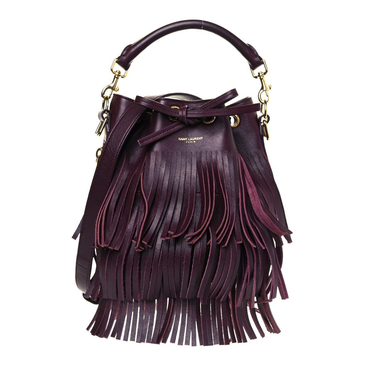 Calfskin Small Emmanuelle Fringe Hobo Bag Burgundy