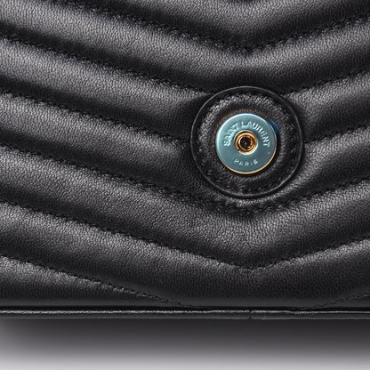 Saint Laurent Lambskin Matelasse Chevron Monogram Small Sulpice Bag Black 13 of 13