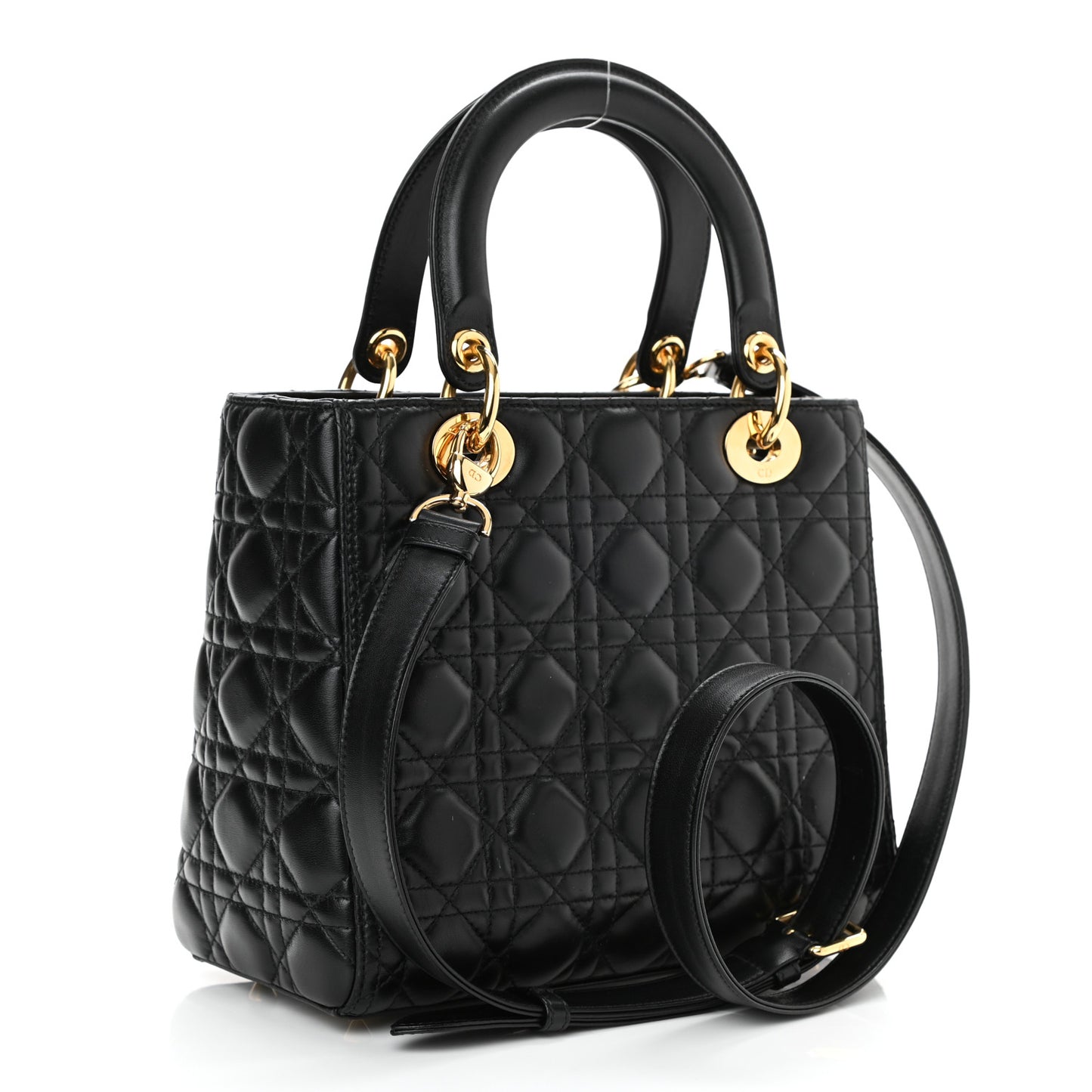 Lambskin Cannage Medium Lady Dior Black