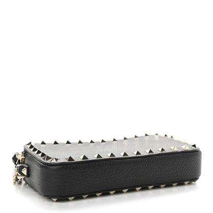 Valentino Garavani Pebbled Calfskin Rockstud Double Zip Camera Crossbody Bag Black 4 of 10