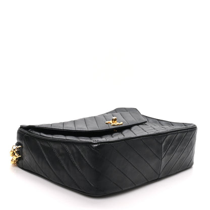 Chanel Lambskin Diagonal Quilted Tassel Camera Bag Black 4 of 11