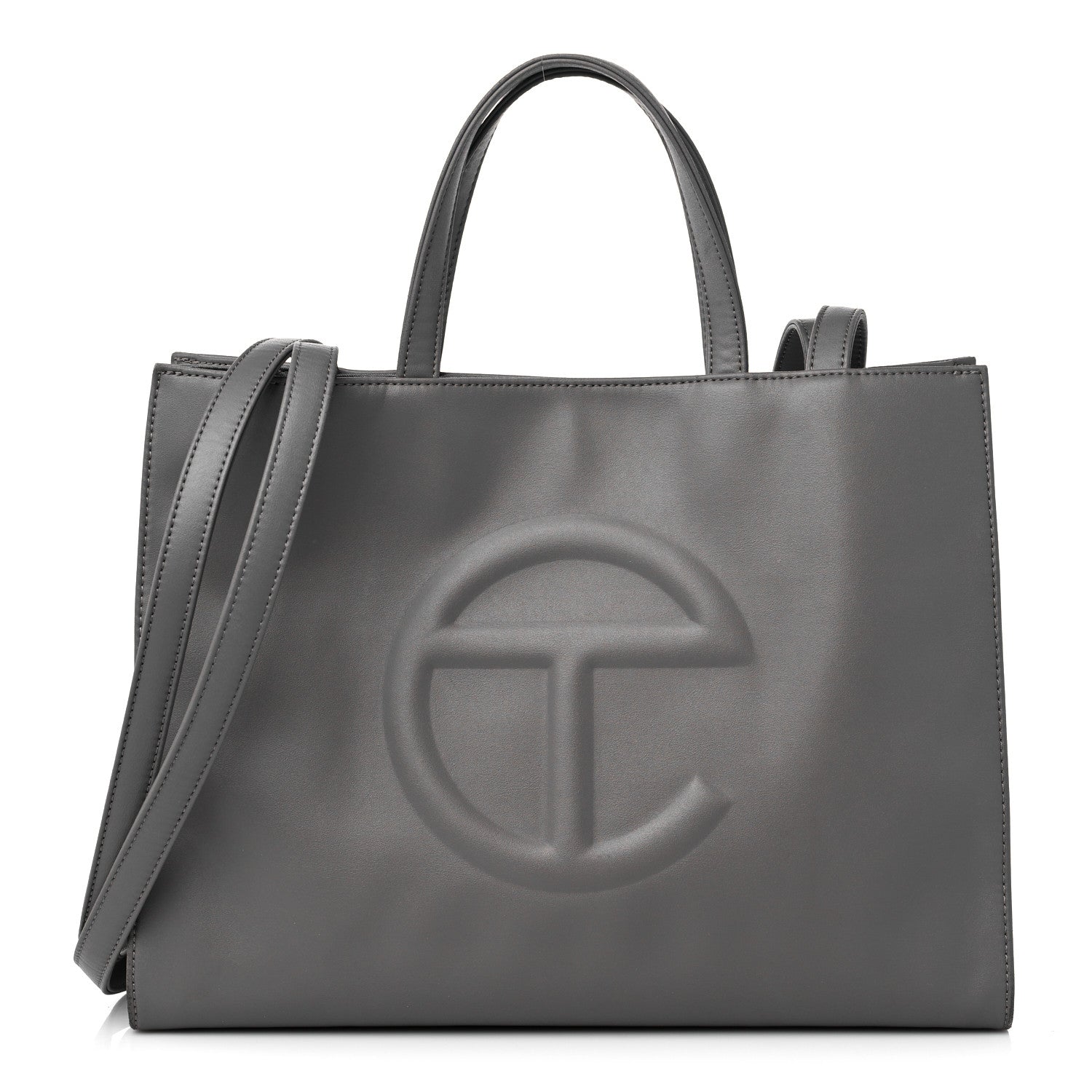 Telfar Vegan Leather Medium Shopping Bag Grey 1 of 12