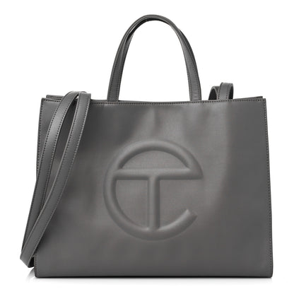 Telfar Vegan Leather Medium Shopping Bag Grey 1 of 12