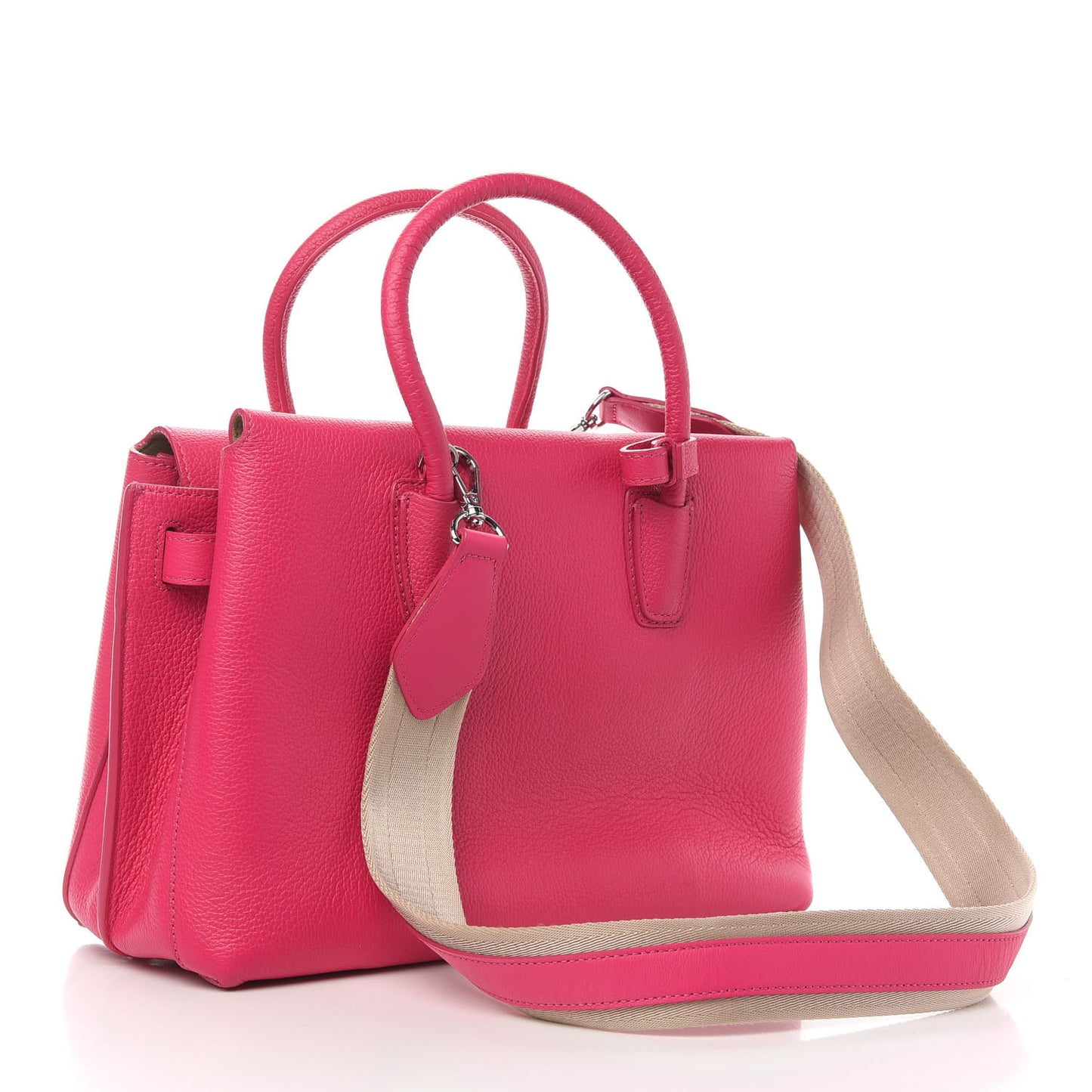 Grained Calfskin Medium Milla Tote Beetroot Pink