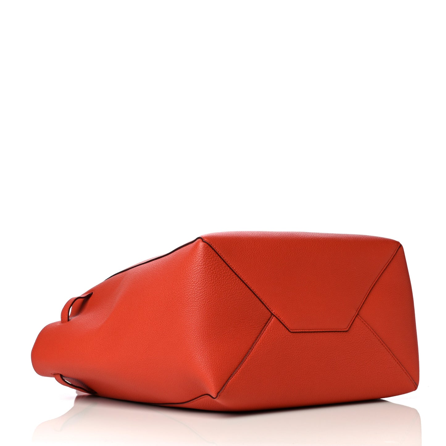 Soft Grained Calfskin Small Belt Cabas Fox Red