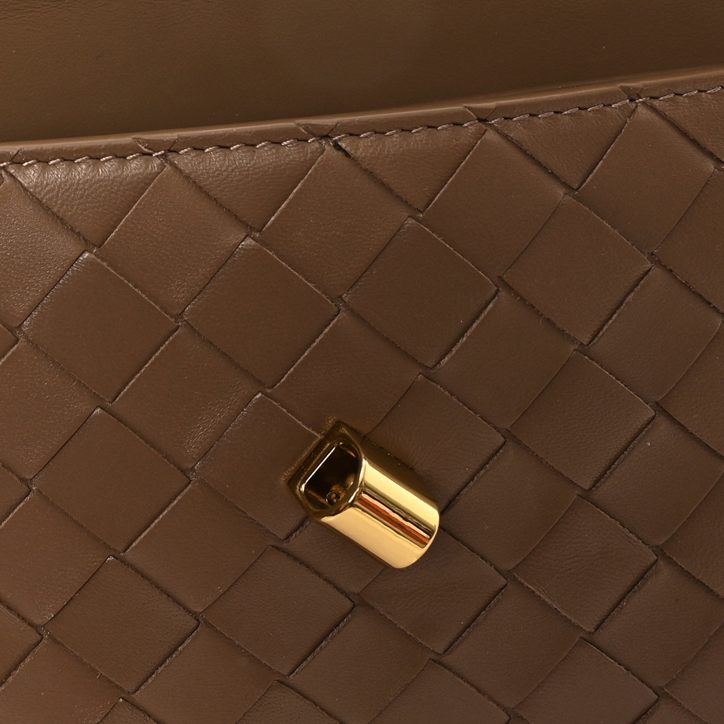 Nappa Intrecciato Long Andiamo Top Handle Clutch Pinecone